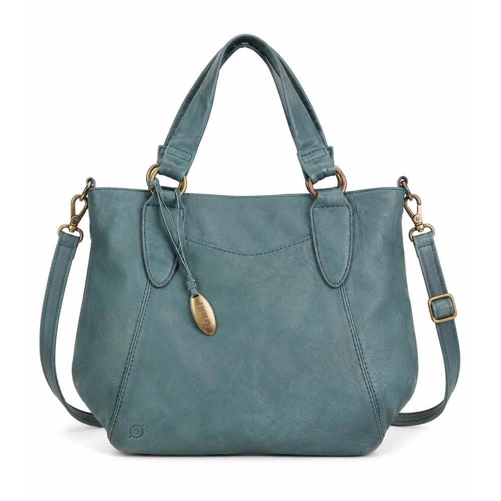 Born Vintage Y2K Teal Blue Leather Boho Satchel Crossbody Bag